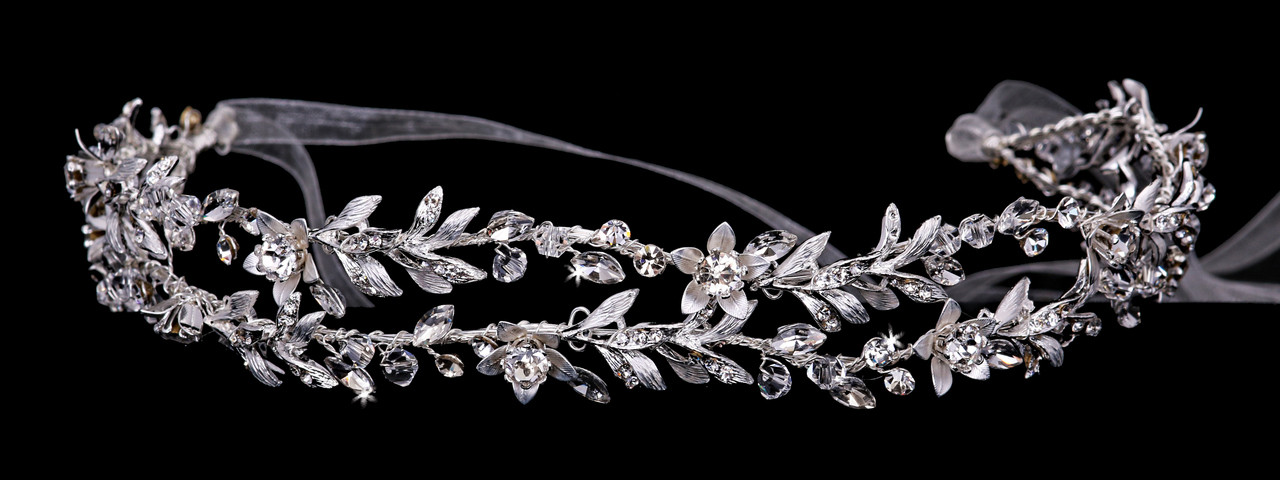 En Vogue Bridal Headband HB1914 - Rhodium plated Headband 