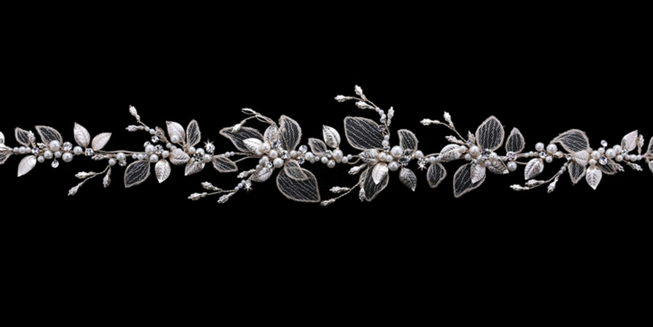 En Vogue Bridal Sash BT1842 -  rhinestone belt with organza ties