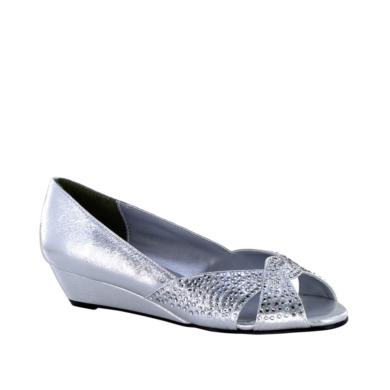 navy and silver shoes low heel