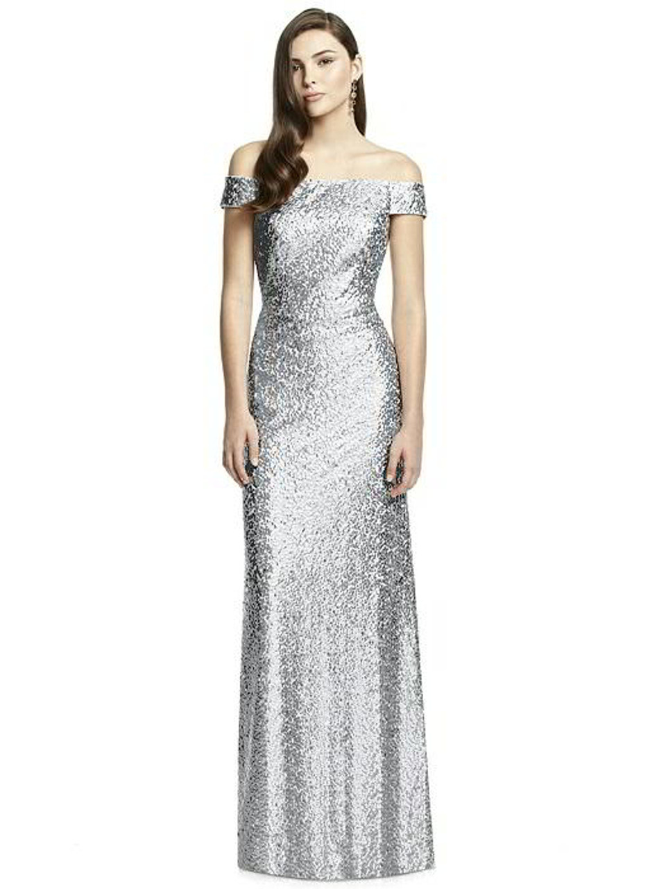 Dessy Bridesmaid Dress 3002 - Studio Sequin - Silver