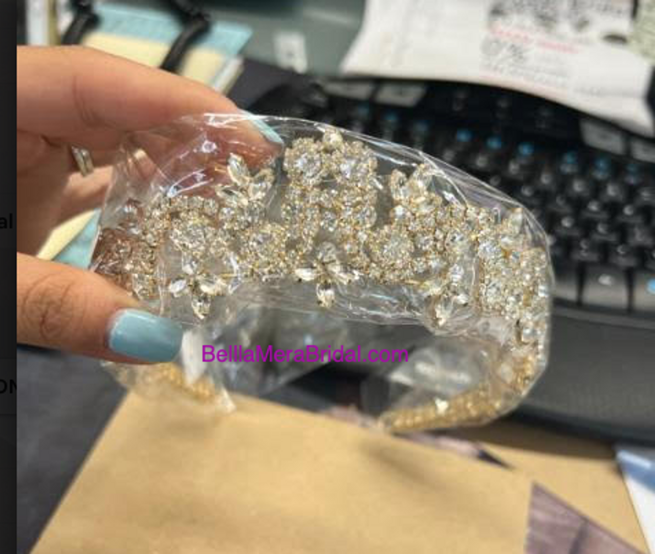 Ansonia Bridals 8956 Gold Headpiece