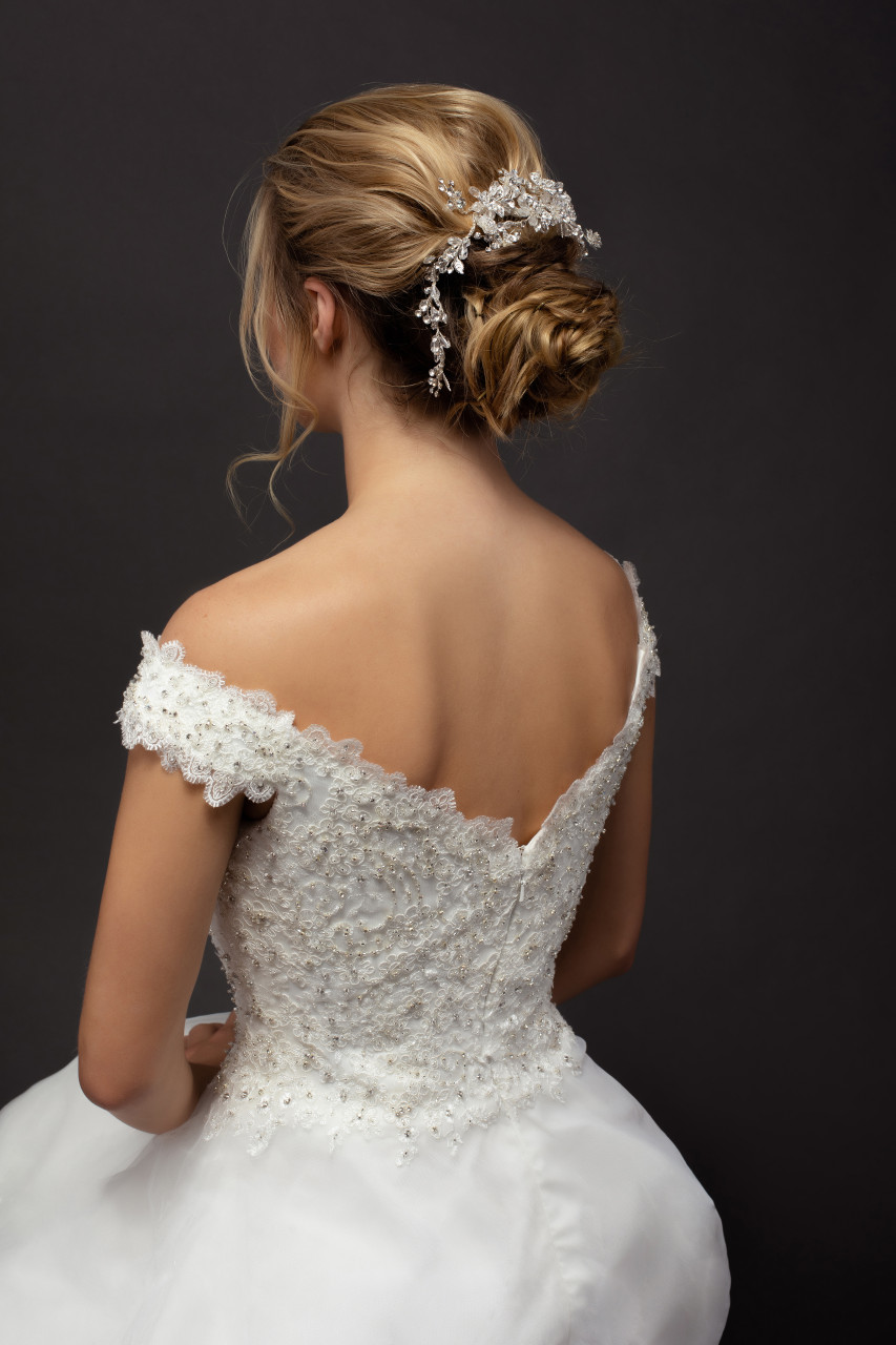 Elena Designs Headpiece E953 - Encrusted rhinestone and crystal comb