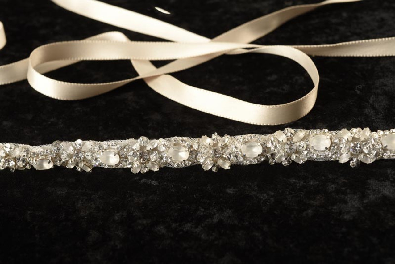 Erica Koesler Sash B131 - Moon Stones & Rhinestones 