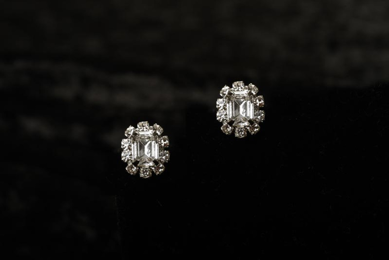 Erica Koesler Earring - Style J9436 - Emerald shape rhinestone