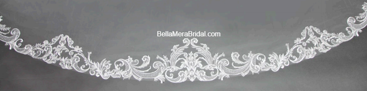 Giselle Bridal Veil Style SP399L - 108"L - Baroque Scrolls