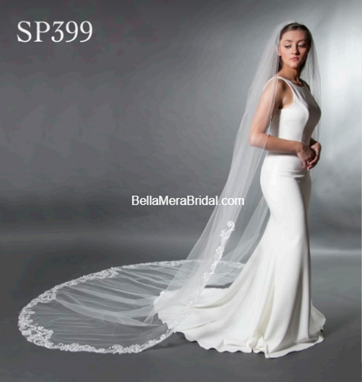Giselle Bridal Veil Style SP399L - 108"L - Baroque Scrolls