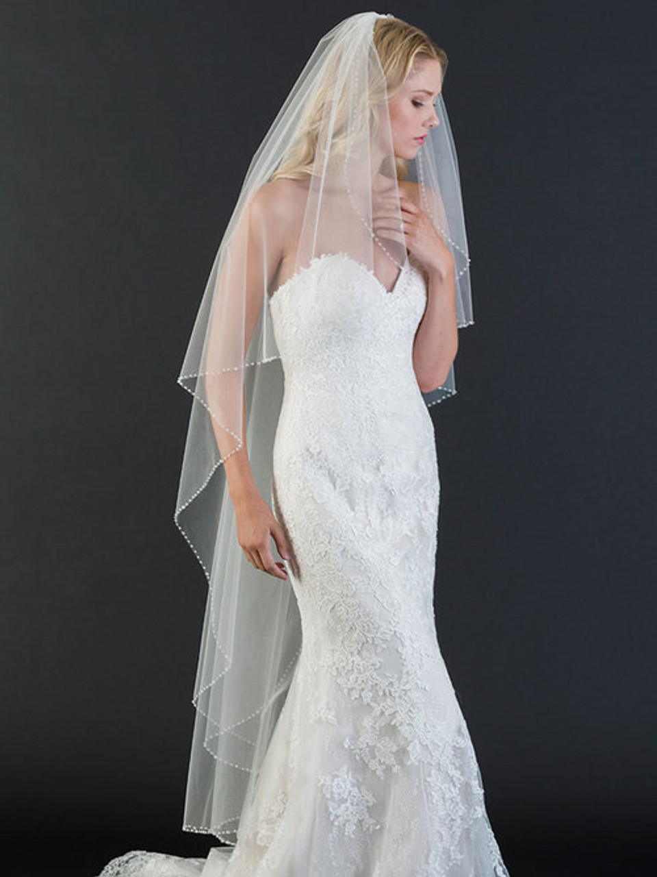 Wedding Veils Chapel Cathedral Veil Length 108 Cascading Two Tier