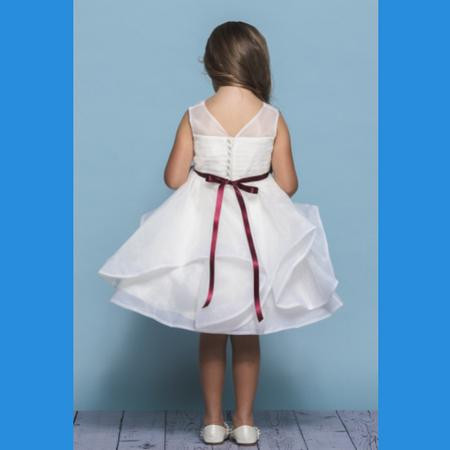 horsehair trim flower girl dress