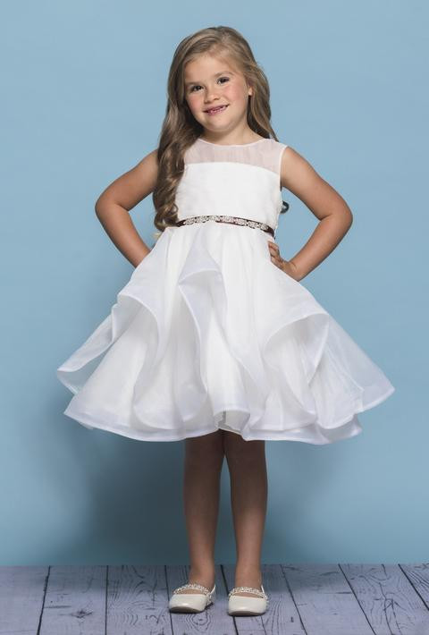 horsehair trim flower girl dress