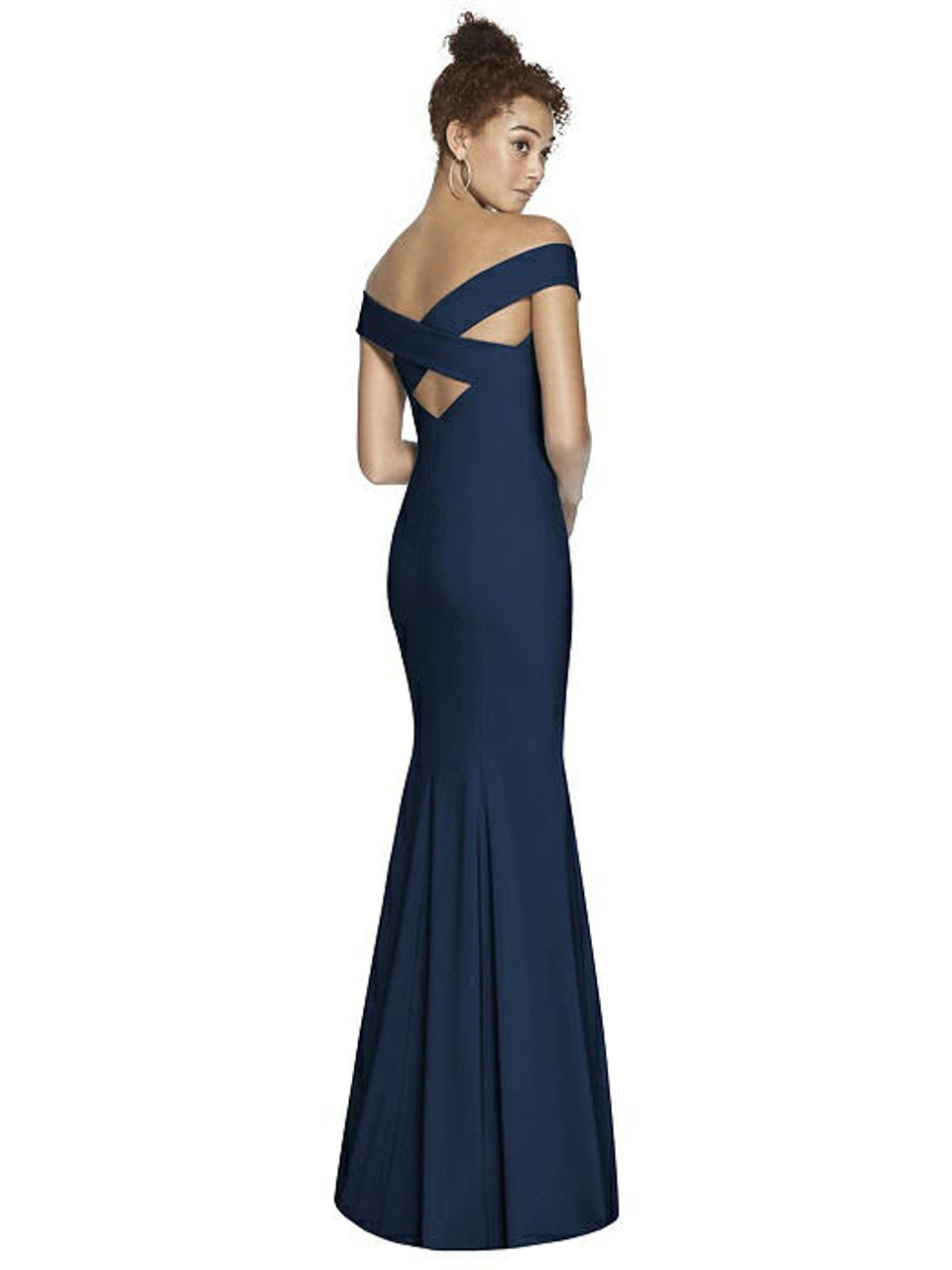 Dessy Bridesmaids Dress Style 3012 -Midnight - Crepe - In Stock Dress