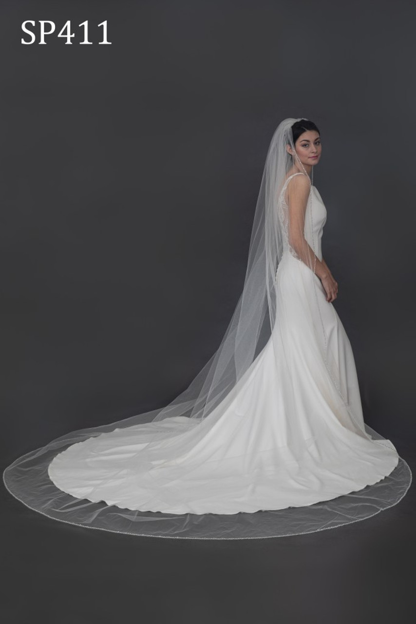 Giselle Bridal Veil Style SP411 - Beaded Cathedral 120 Inches Long 