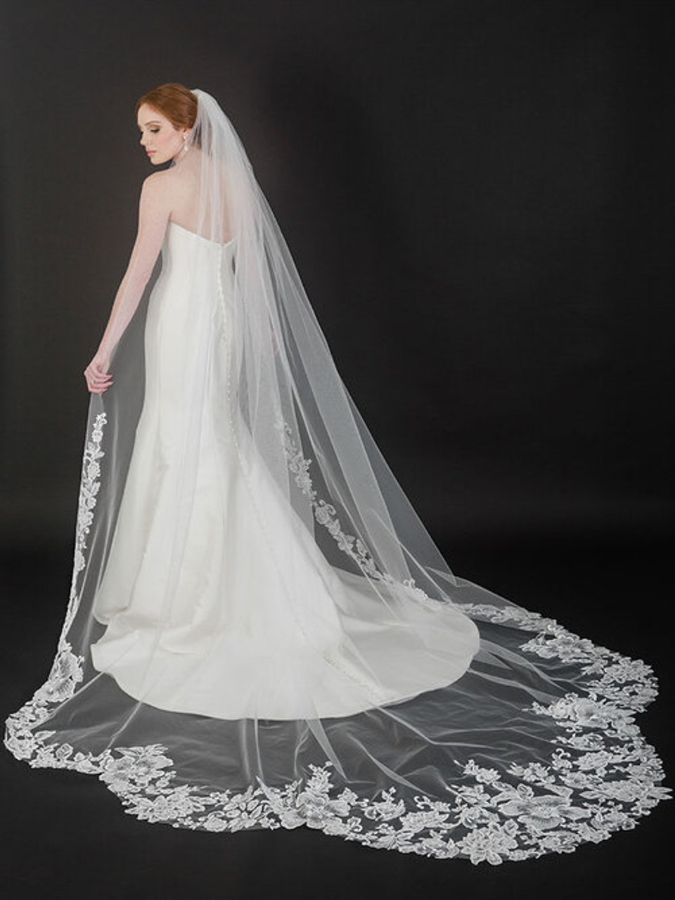 New 2 Tier White Ivory Wedding Bridal Veil Waist Length 32"-Glittering Tulle