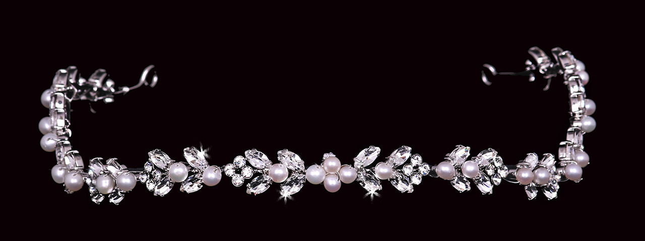 En Vogue Bridal Tiara T2102 - Rhodium plated tiara