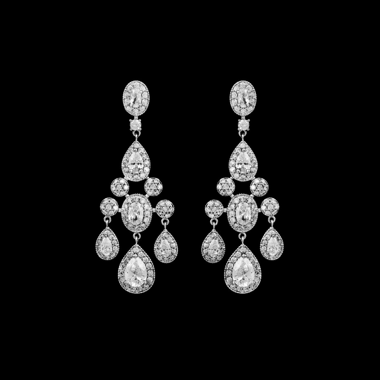 Formal Cubic Zirconia Earrings for Bridesmaids and Brides - #366