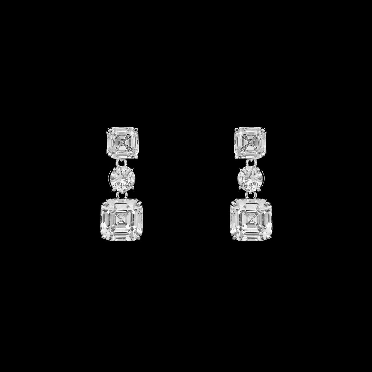 Formal Cubic Zirconia Earrings for Bridesmaids and Brides - #5554