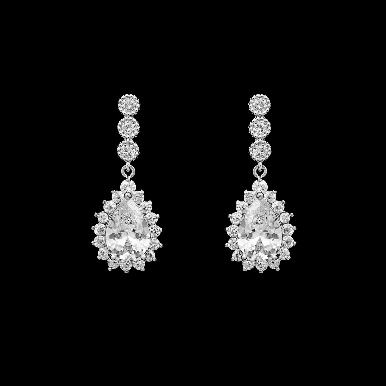 Formal Cubic Zirconia Earrings for Bridesmaids and Brides - #0131