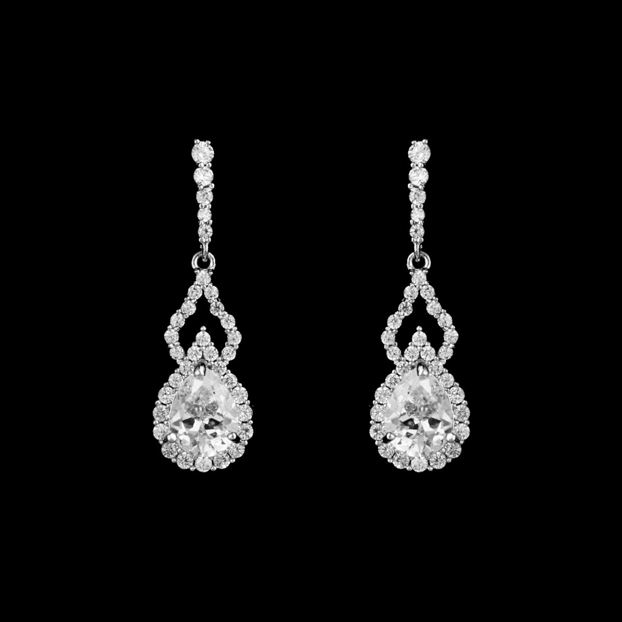 Formal Cubic Zirconia Earrings for Bridesmaids and Brides - #3616 