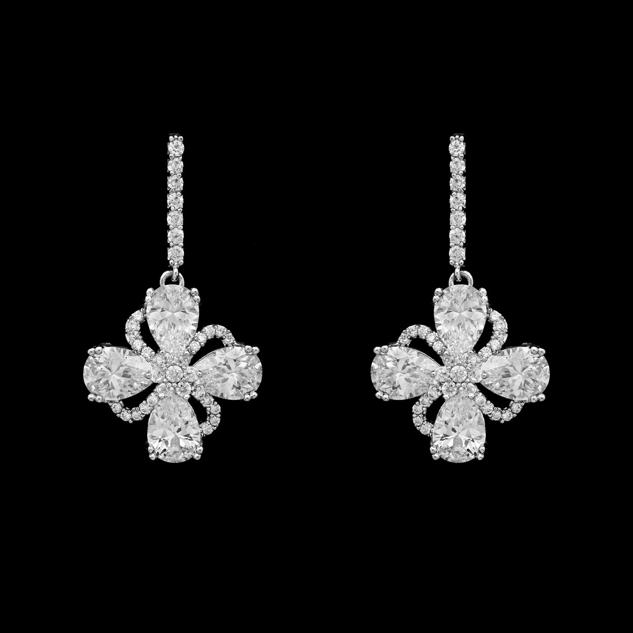 Formal Cubic Zirconia Earrings for Bridesmaids and Brides - #1026