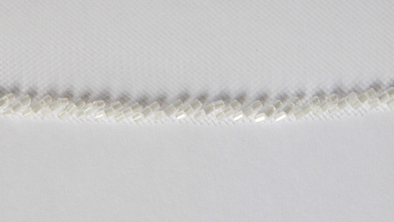  Illusions Bridal Veil Style Number: V-7087 - 36" Frosted Opaque Bugle bead edge
