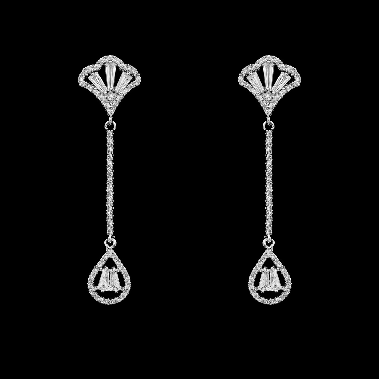 Formal Cubic Zirconia Earrings for Bridesmaids and Brides - #6326 