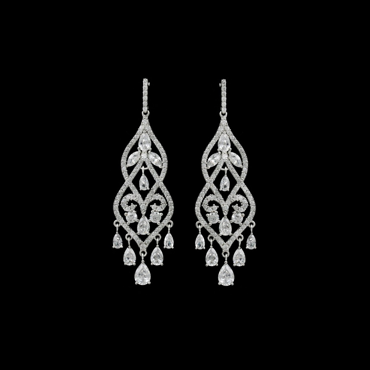 Formal Cubic Zirconia Earrings for Bridesmaids and Brides - #364