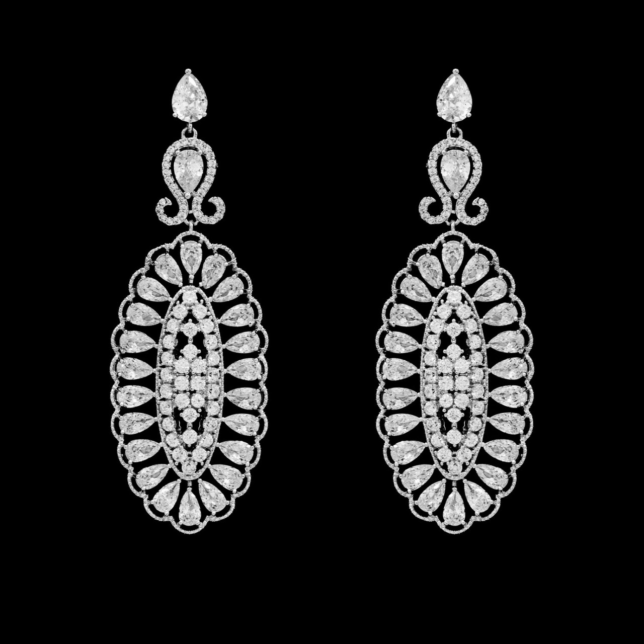 Formal Cubic Zirconia Earrings for Bridesmaids and Brides - #5525