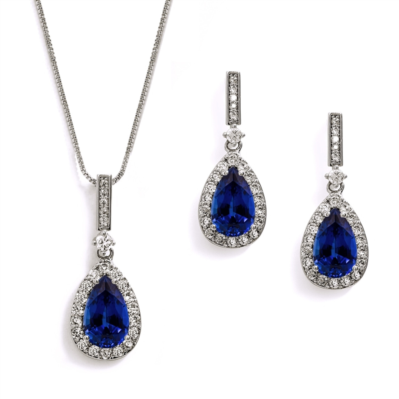 2.30 Ct Pear Cut Blue Sapphire Drop/Dangle Stud Earrings 14K White Gold  Finish | eBay