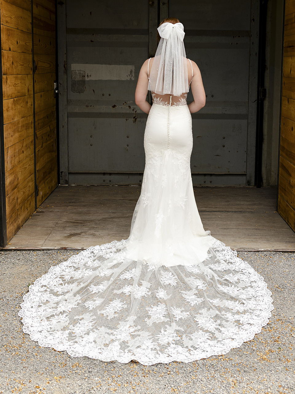 White Single Layer Wedding Veil