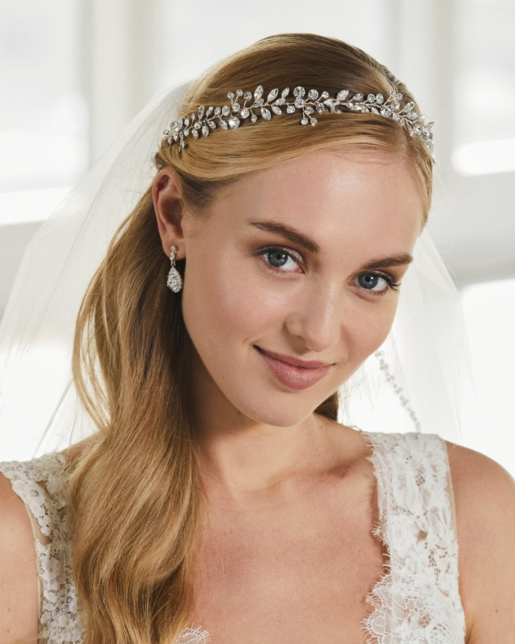 Marionat 9106 Rhinestone hair vine available in rose gold or silver 