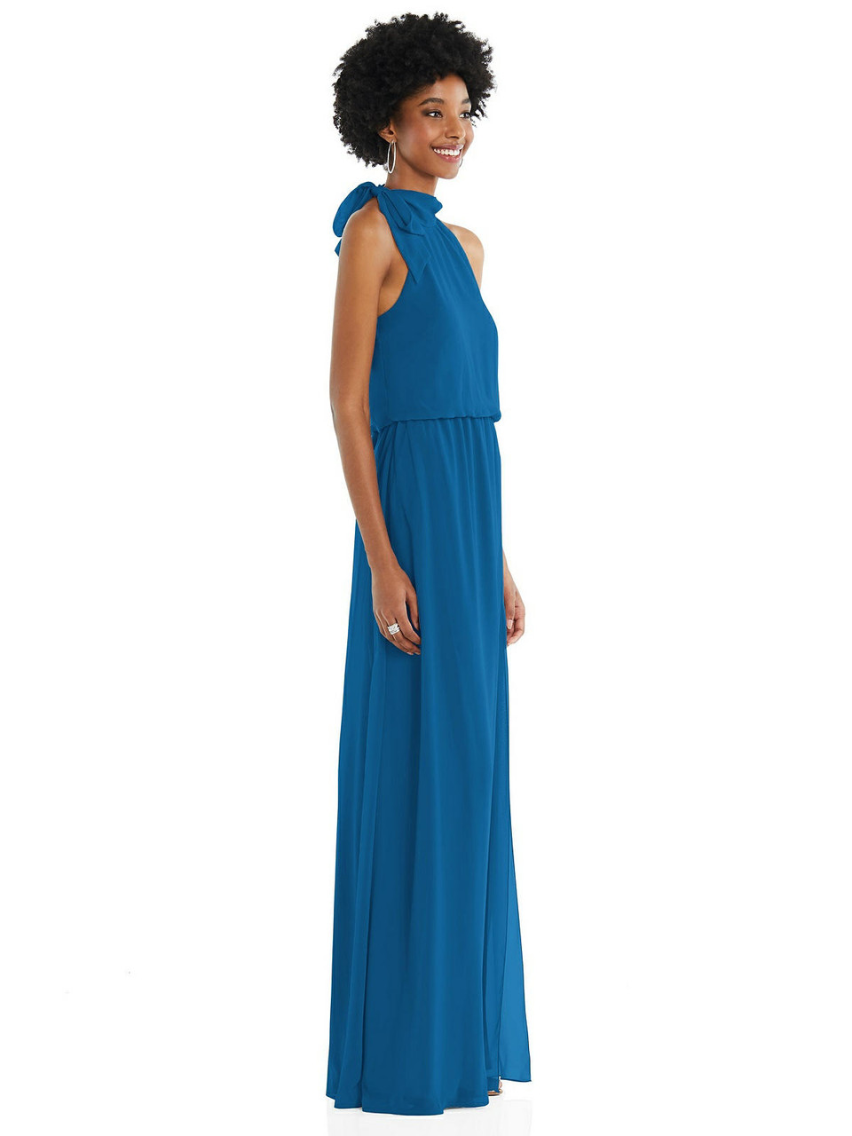 1562 - Scarf Tie High Neck Blouson Bodice