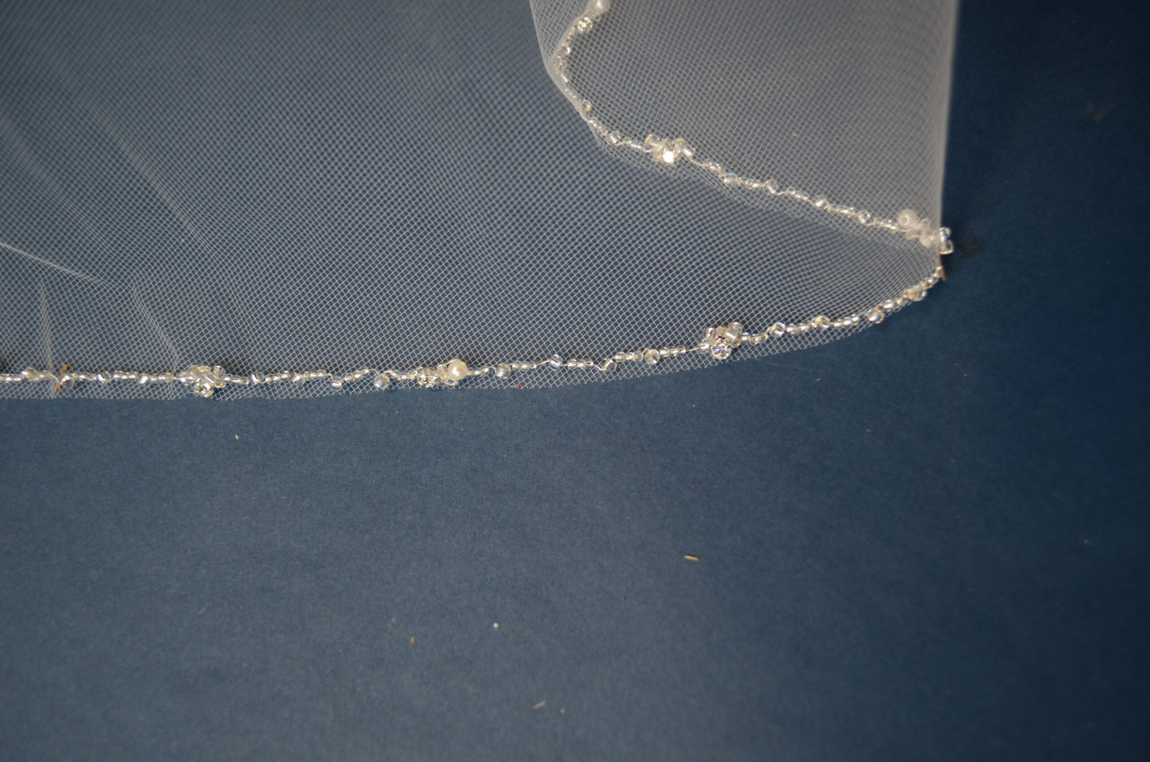 Ansonia Bridal Veil Style 178 - Beaded Waltz Length - 60" Long