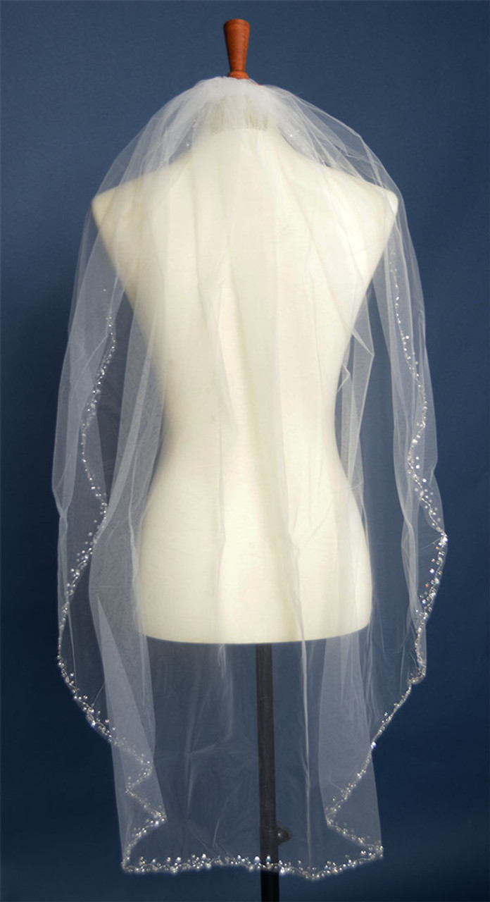 Ansonia Bridal Beaded Veil Style 148S - 40" Wide