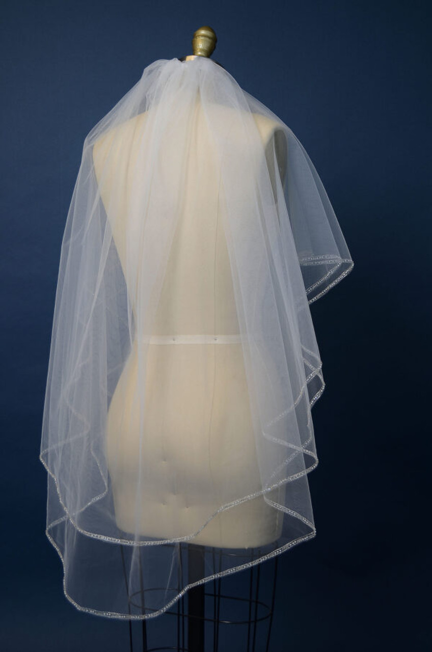 Ansonia Bridal Beaded Veil Style 175 - 34" Wide