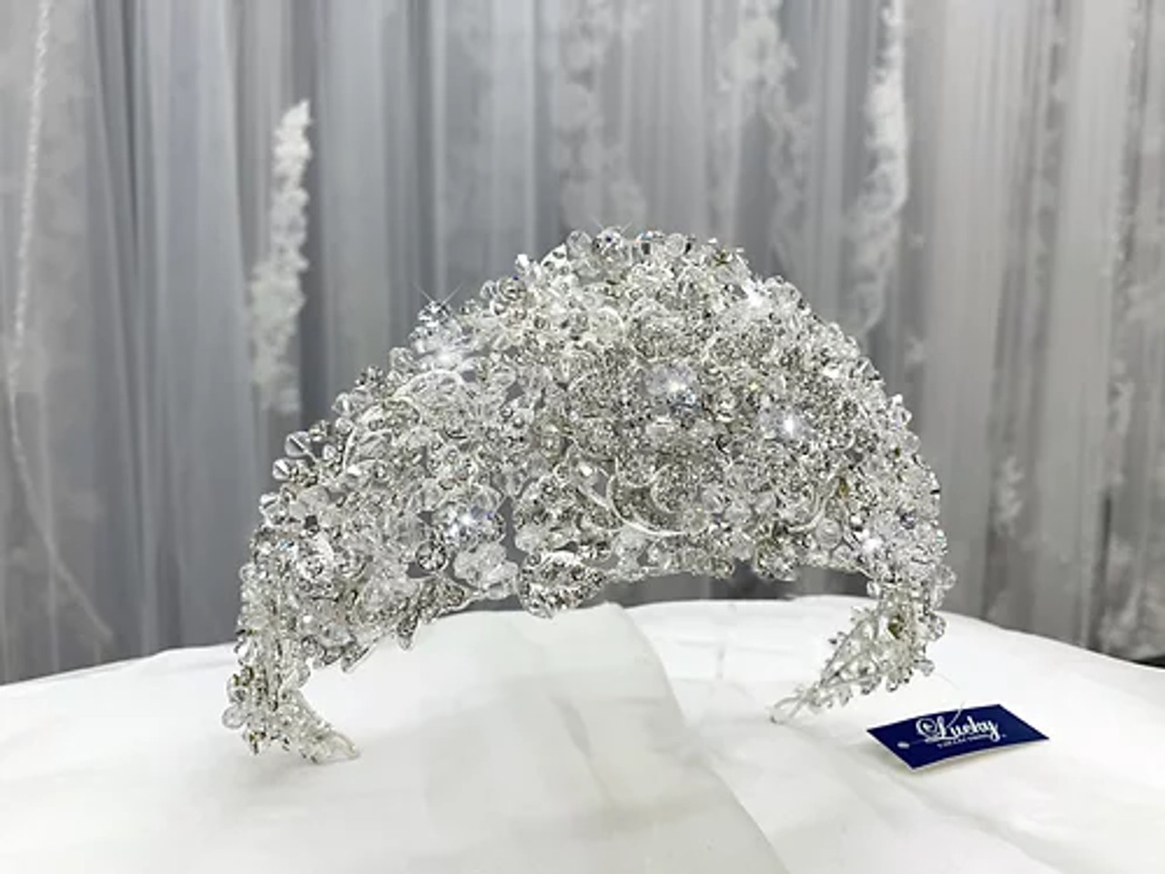 LKY 56-7038 Silver Lux Crown with Swarovski Crystals