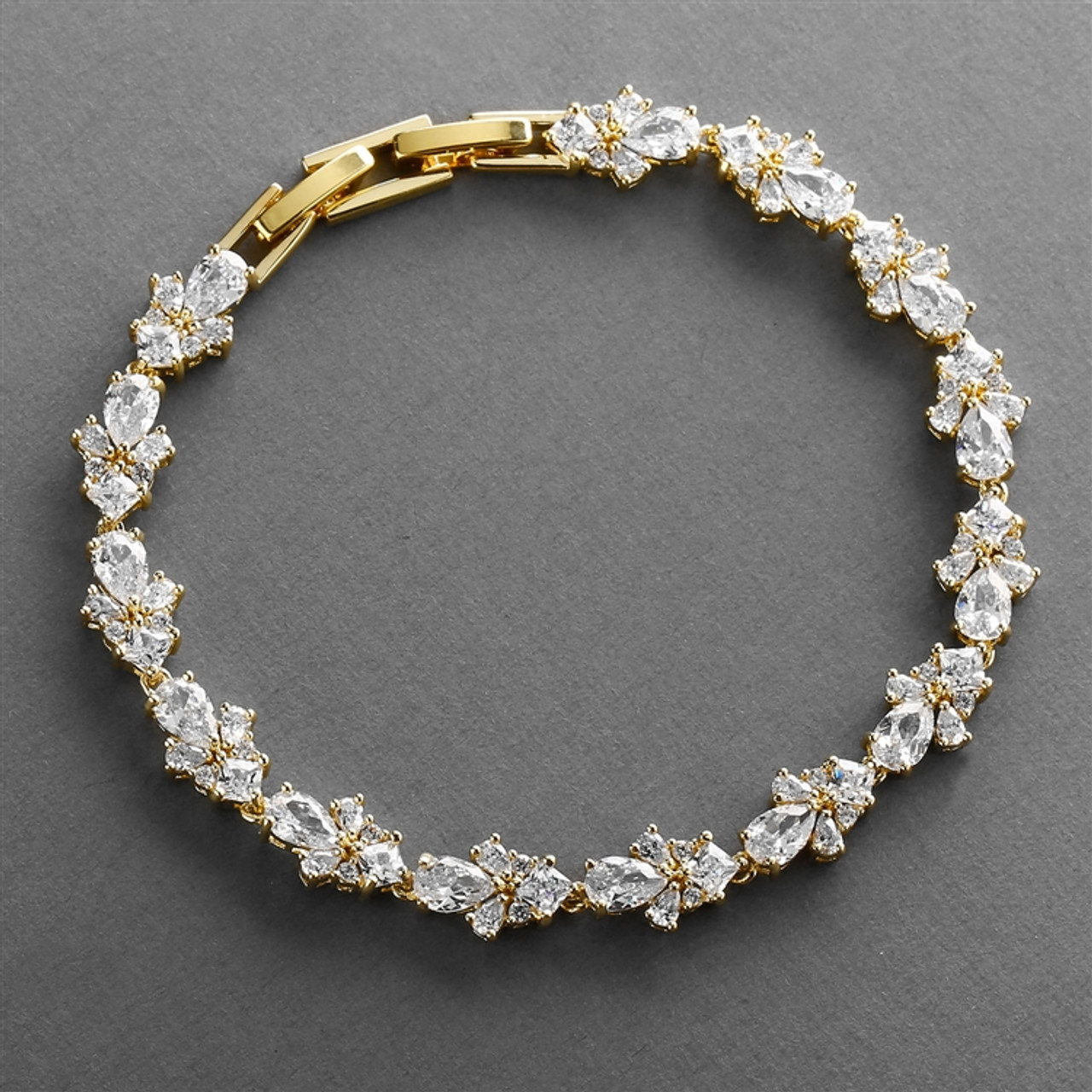 Mariell Bridals Top Selling Gold CZ Wedding Bridal & Prom Tennis Bracelet  7