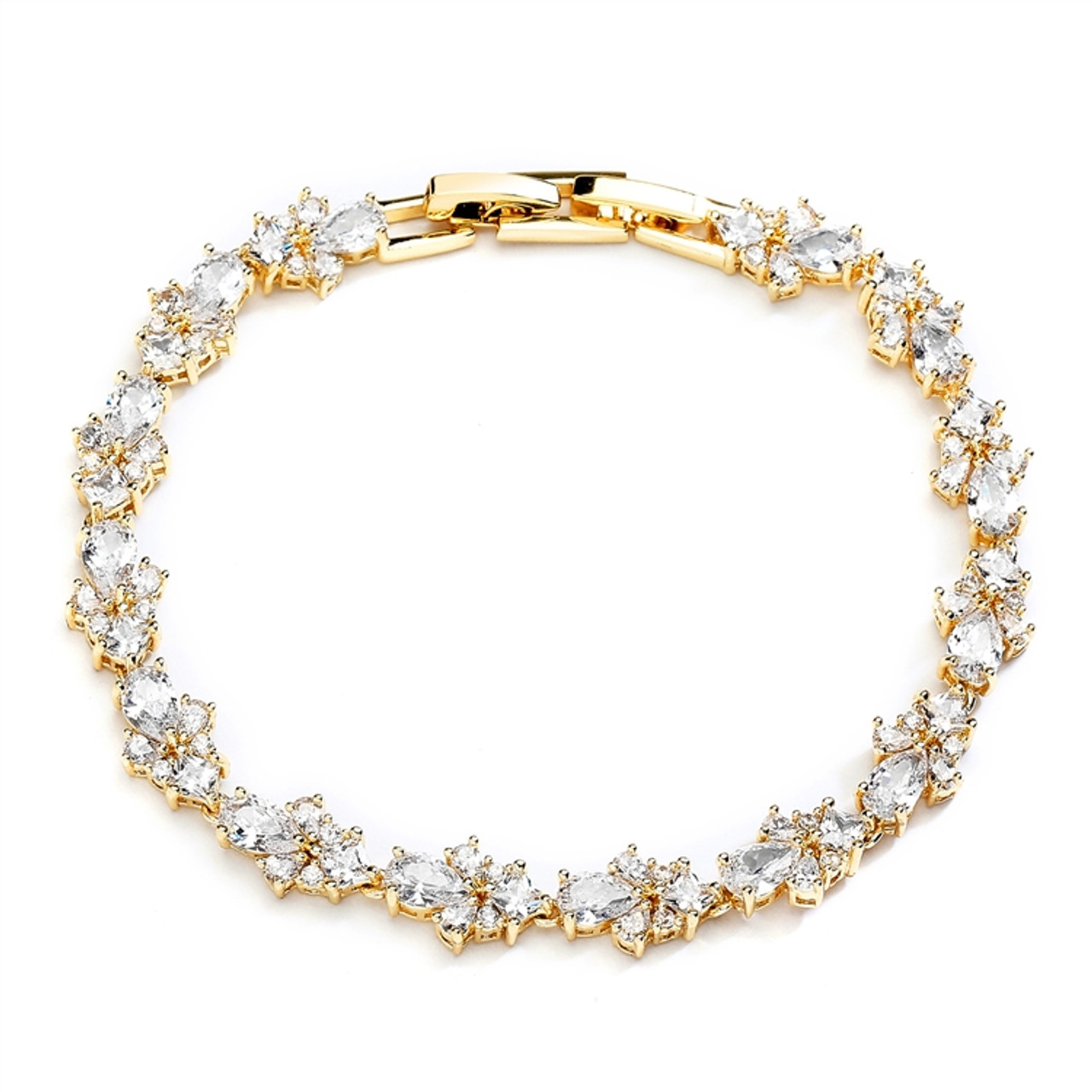 Mariell Bridals Top Selling Gold CZ Wedding Bridal & Prom Tennis Bracelet  7