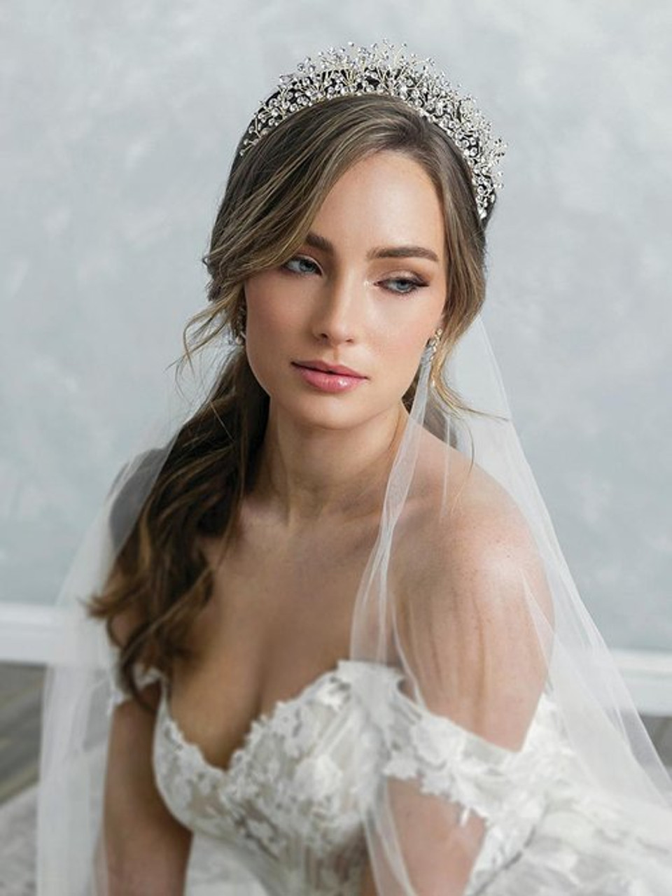 Bel Aire Bridal 2122 - Ethereal crown of sparkling rhinestone branches.