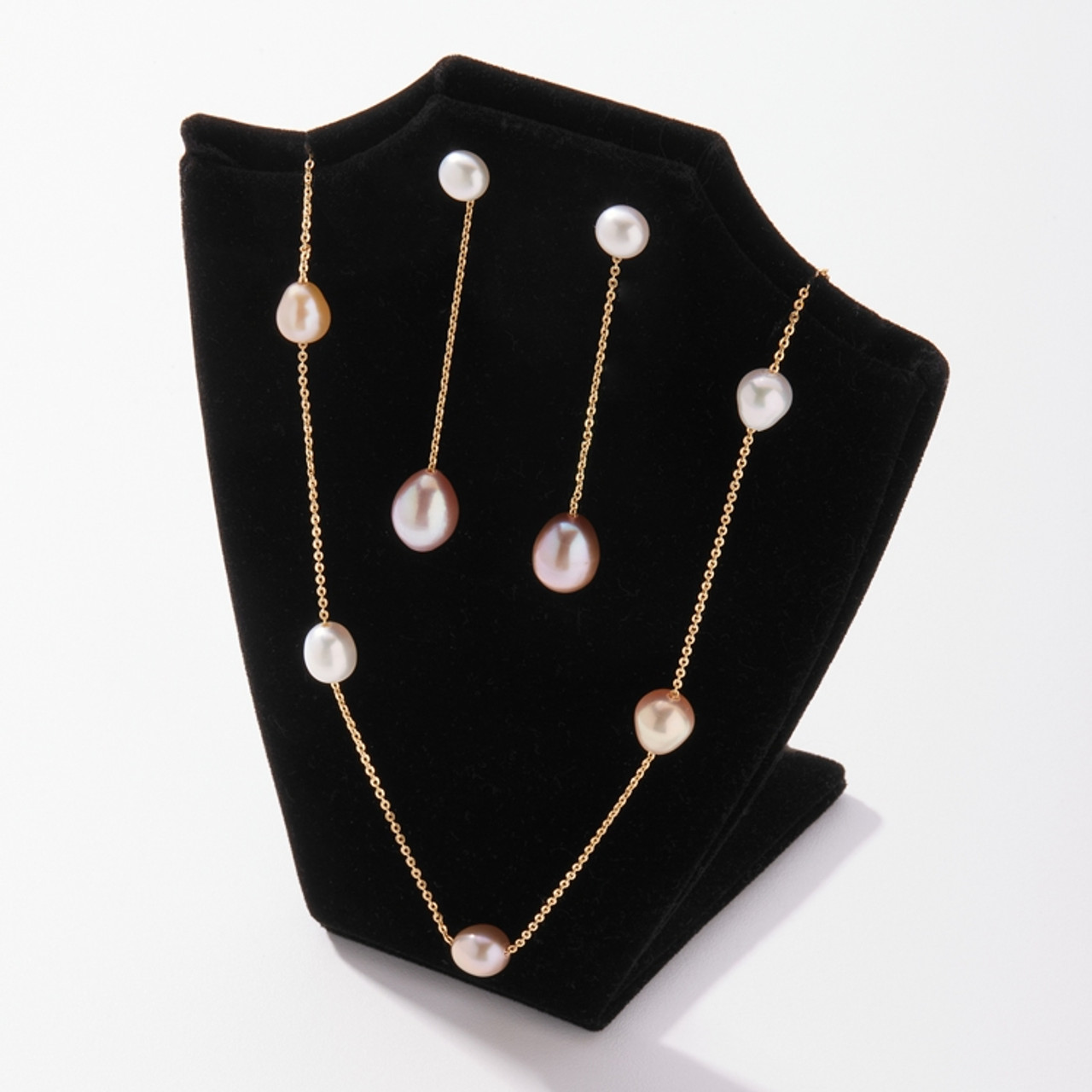 Round-pearl-necklace-earrings-set - Made In West Cork