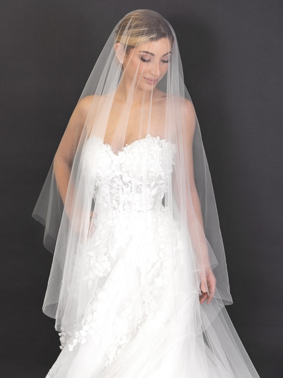 Royal Cathedral Wedding Veil Drop Veil | Eden Luxe Bridal Blush / No Comb Attached - Veil Pins Included