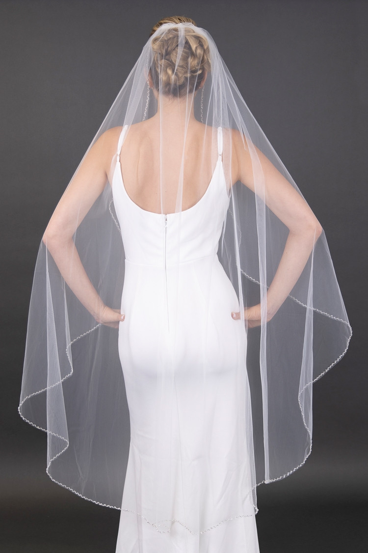 Mariell Genuine Austrian Crystal Edge Bridal Veil 4675V-I-52 - 52