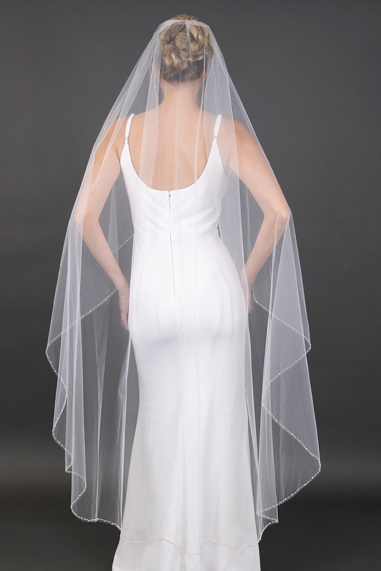 Mariell Breathtaking Waltz Length Veil with Luxurious Oval
