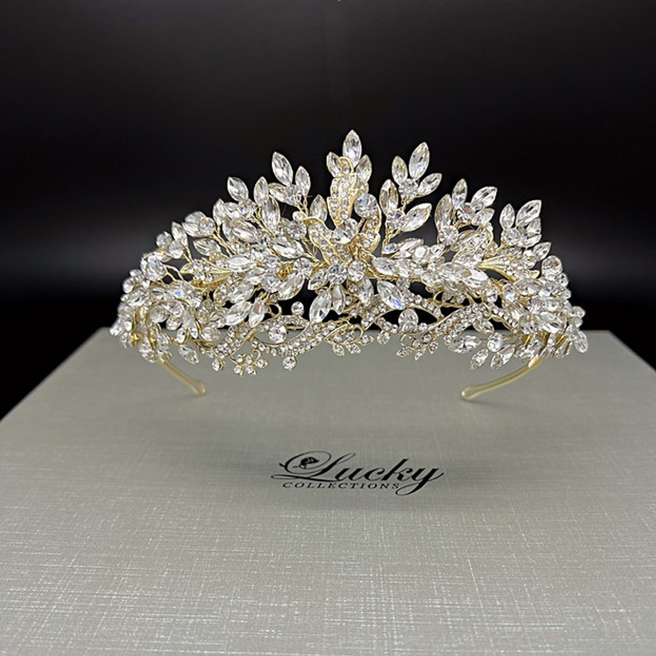 Lucky Collections ™ AR57-474-1 - Flexible 2.5  - Marquise and Round High Quality Rhinestones - Gold