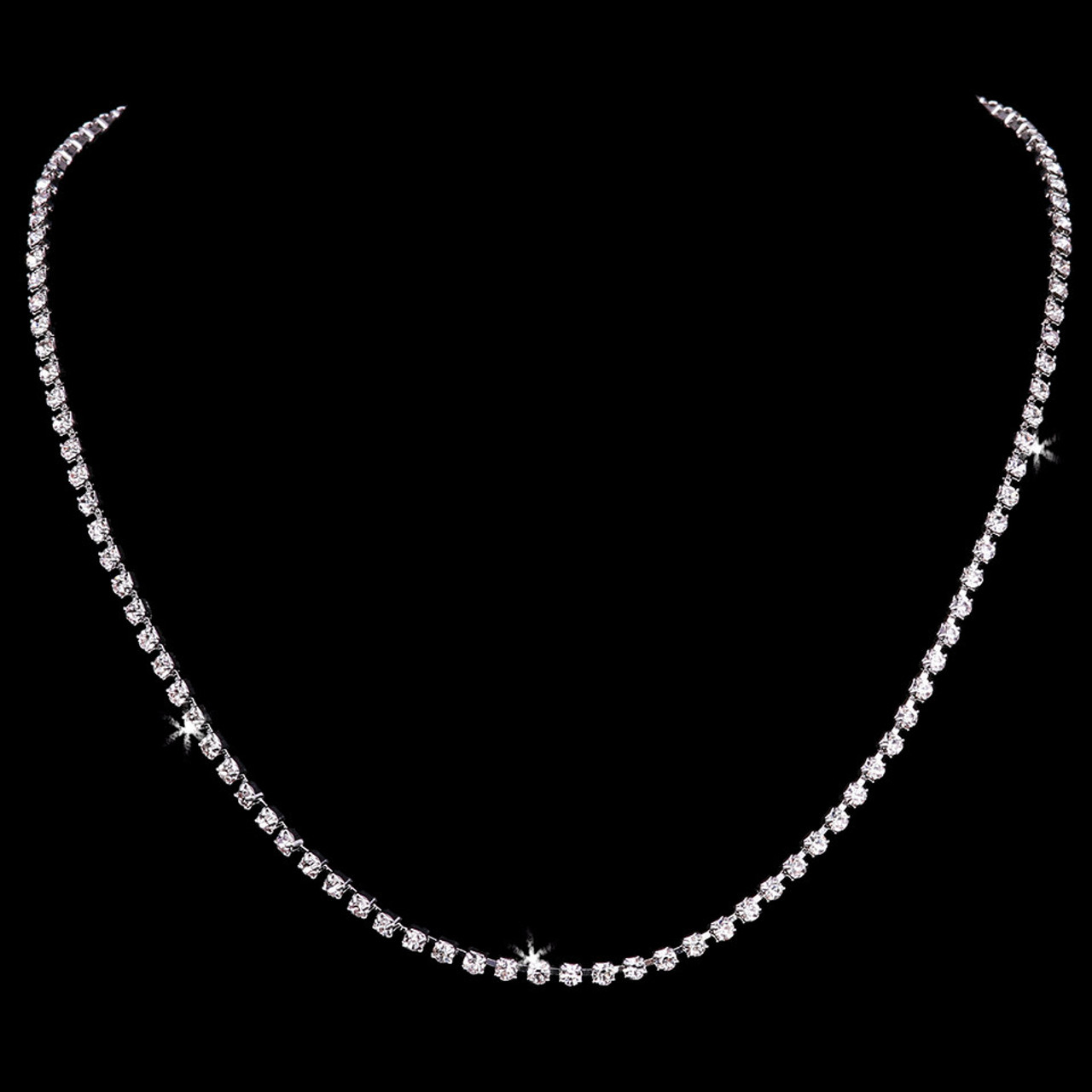En Vogue Bridal Necklace and Earring Set Style NL2250 - Rhodium Plated Necklace