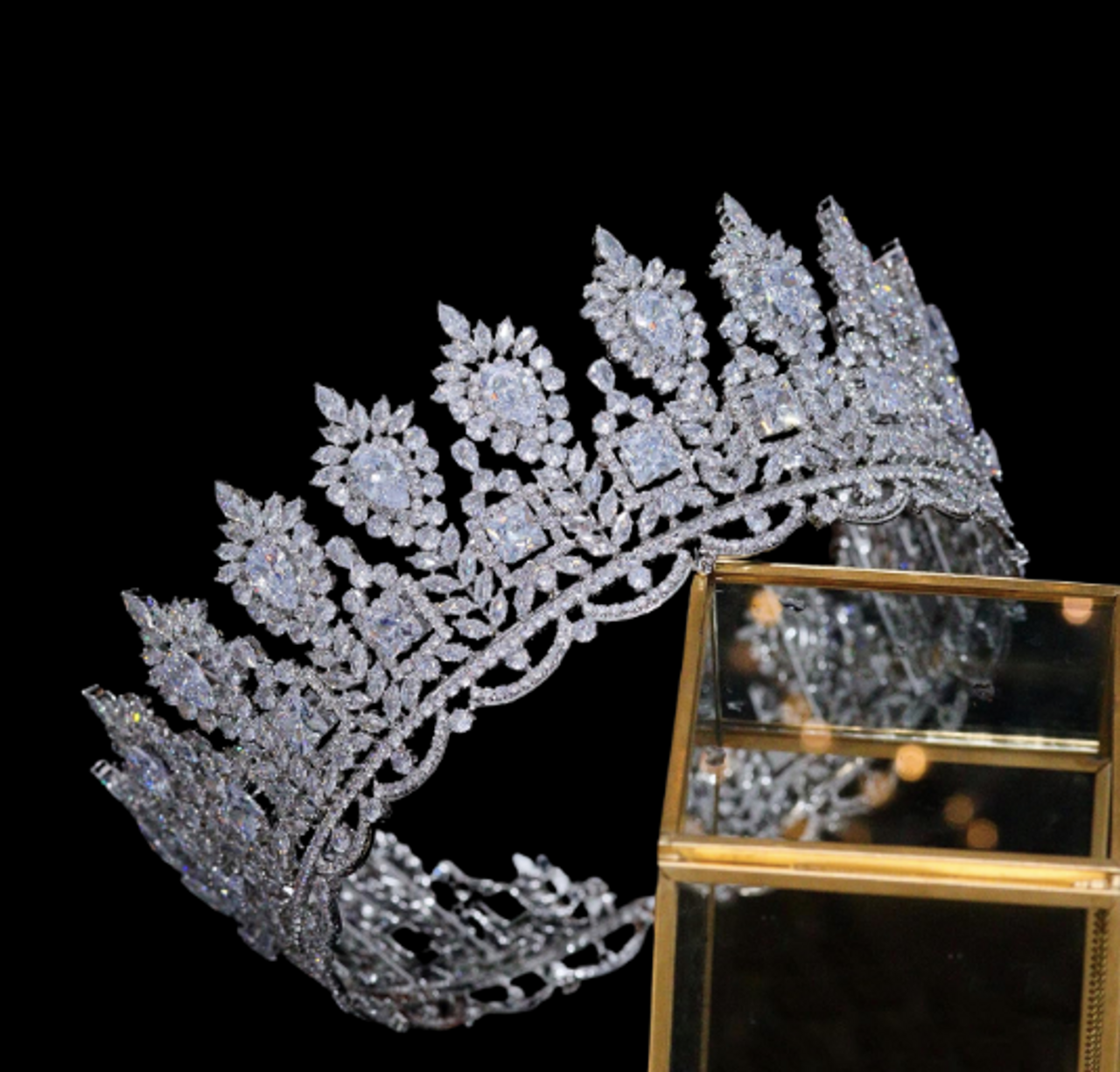  Bella Mera Silver Zirconia Crown High Quality Zirconia - 2.5" Height - Fast Ship