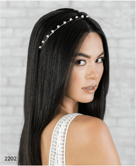 Bel Aire Bridal Pearl Headband 2202 - Quick Ship Silver