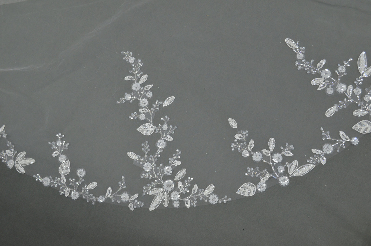 Elena Designs Beaded Lace Mantilla Style E1568L - 120"L 