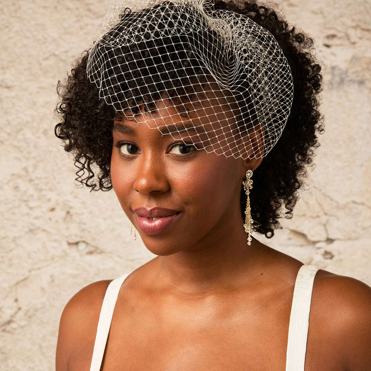 En Vogue Russian Bridal Cage Veil with Alligator Clips | CV2660-A