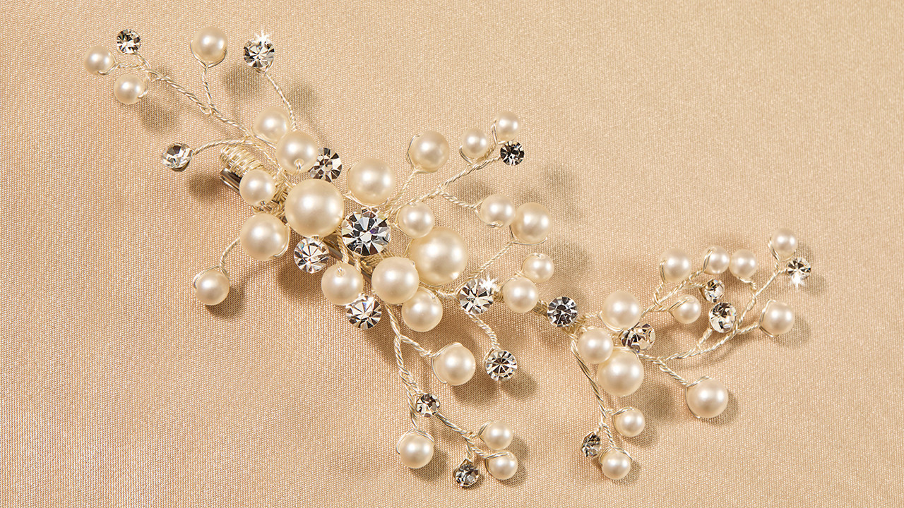 En Vogue HC2526 Plated Pearl Bead Hair Comb