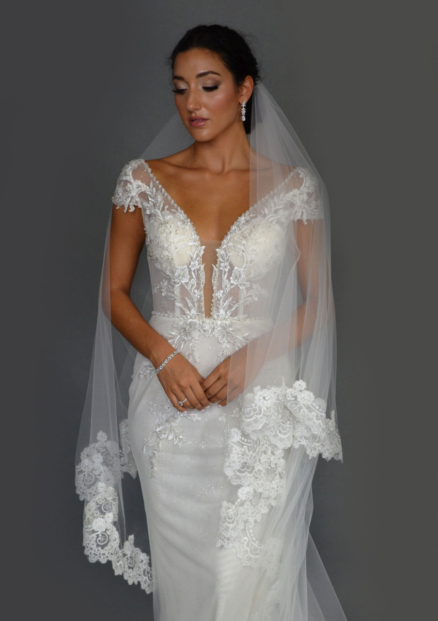 Elena Designs E1468 Cathedral Veil - Mantilla - Two Tier Veil 