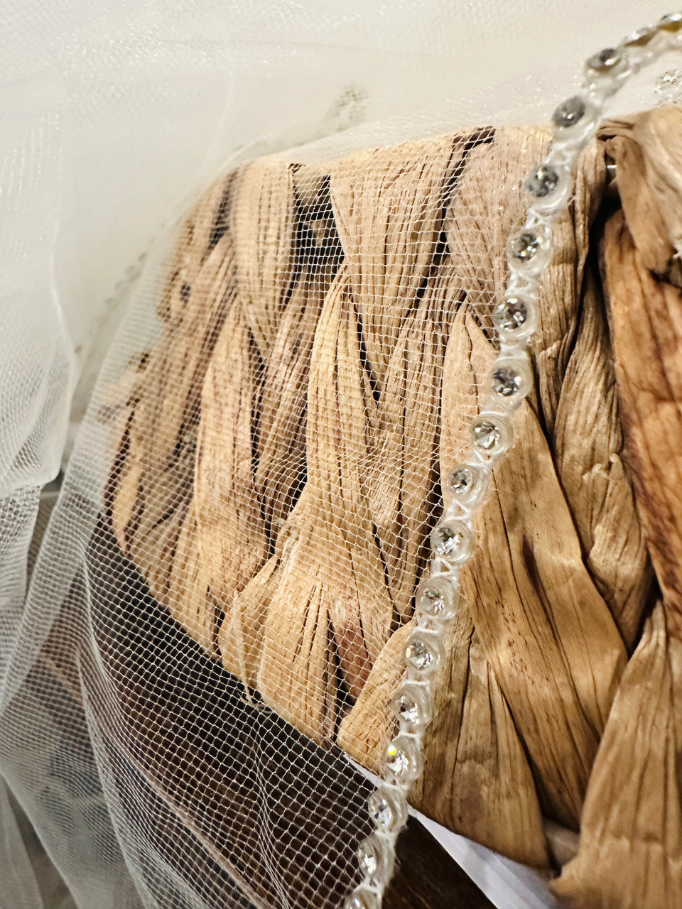 Ansonia Bridal Veil Style 603 - Two Tier Rhinestone Cathedral Edge - 108" Inches